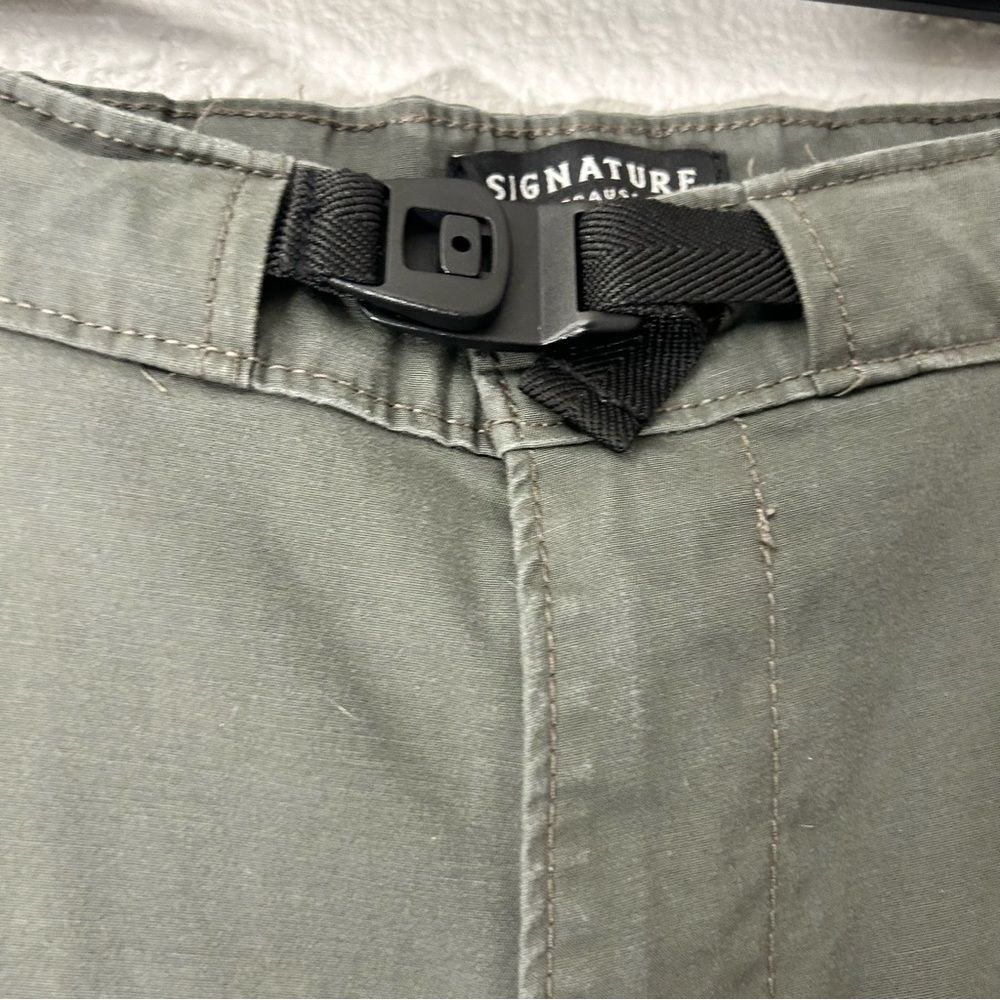 Signature Levi Strauss & Co Green Straight Leg Pants with Black Belt Size 36 - Picture 5 of 14